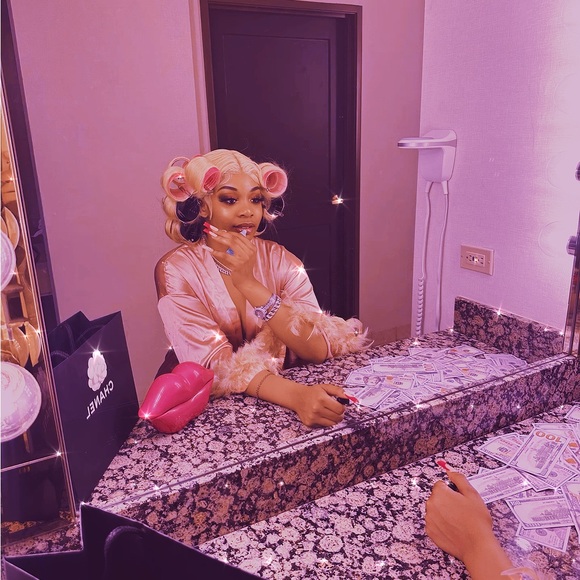 Pink Silk Fluffy Robe - Picture 3 of 5